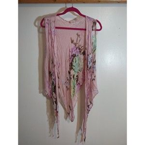 Collectioneighteen Art To Wear Vest Pink Floral NWT